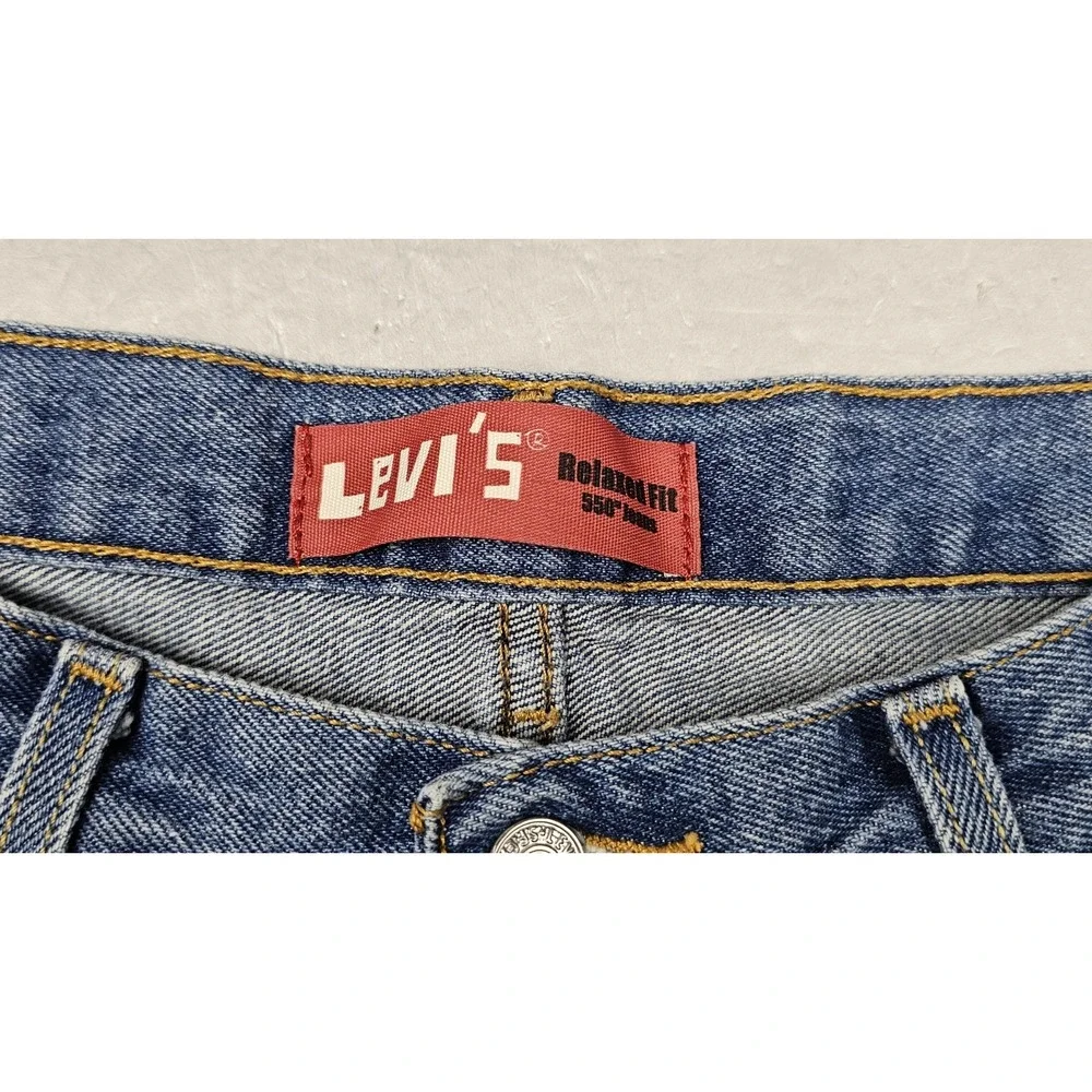 Levis 550‎ Jeans Relaxed Fit Mens 33x28 Y2k Baggy 100% Cotton Medium Wash Denim